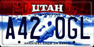 UT license plate A420GL