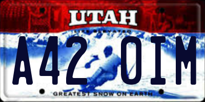 UT license plate A420IM