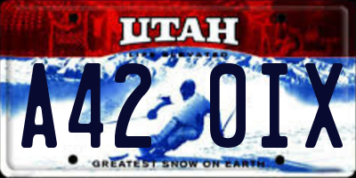 UT license plate A420IX