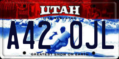 UT license plate A420JL