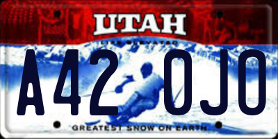 UT license plate A420JO
