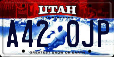 UT license plate A420JP