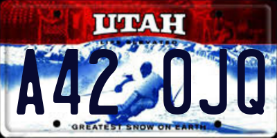 UT license plate A420JQ