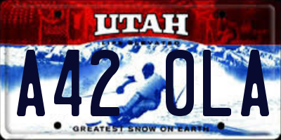 UT license plate A420LA