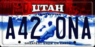 UT license plate A420NA