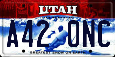 UT license plate A420NC