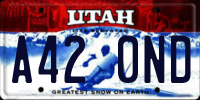 UT license plate A420ND