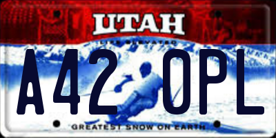 UT license plate A420PL