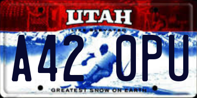 UT license plate A420PU