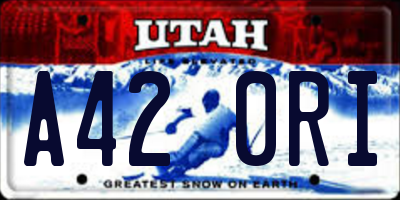 UT license plate A420RI
