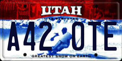 UT license plate A420TE