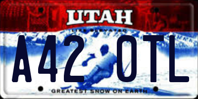 UT license plate A420TL
