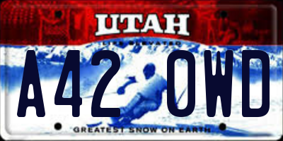 UT license plate A420WD