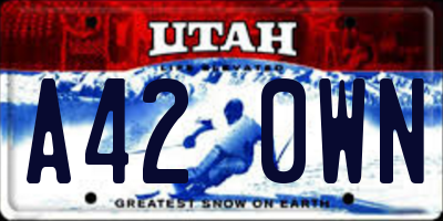 UT license plate A420WN