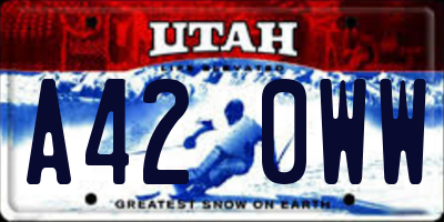 UT license plate A420WW