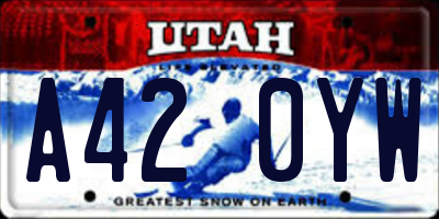 UT license plate A420YW