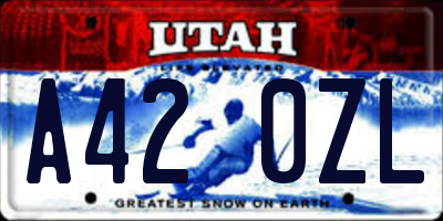 UT license plate A420ZL