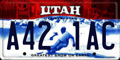 UT license plate A421AC