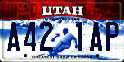 UT license plate A421AP