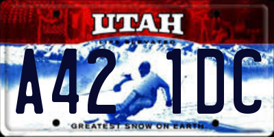 UT license plate A421DC
