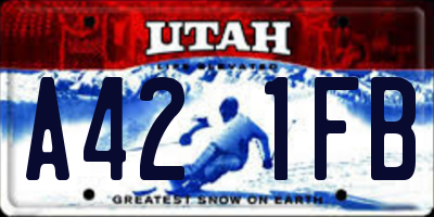 UT license plate A421FB