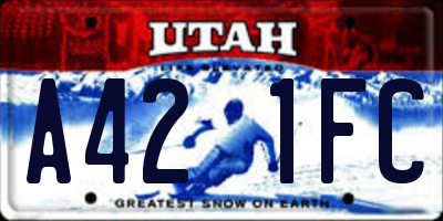 UT license plate A421FC
