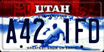 UT license plate A421FD
