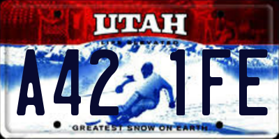 UT license plate A421FE