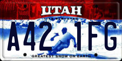 UT license plate A421FG