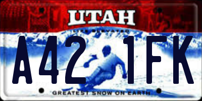 UT license plate A421FK