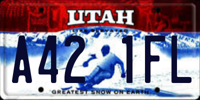 UT license plate A421FL