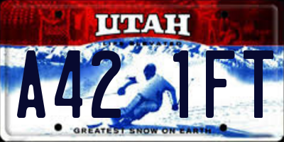 UT license plate A421FT