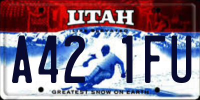 UT license plate A421FU