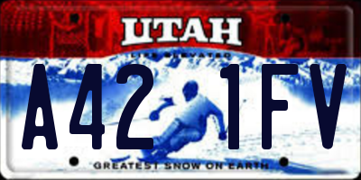 UT license plate A421FV