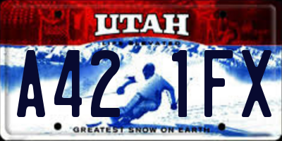 UT license plate A421FX