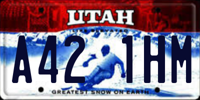 UT license plate A421HM