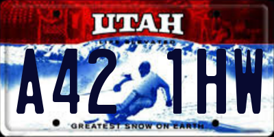 UT license plate A421HW