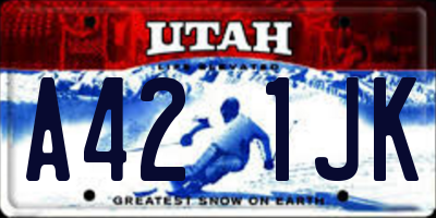 UT license plate A421JK