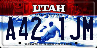 UT license plate A421JM