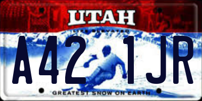 UT license plate A421JR