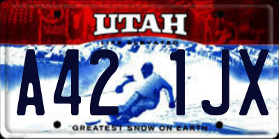 UT license plate A421JX