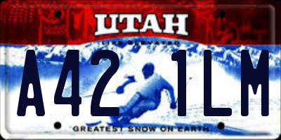 UT license plate A421LM