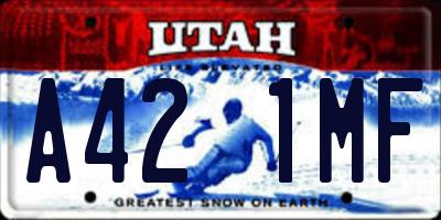 UT license plate A421MF