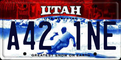 UT license plate A421NE