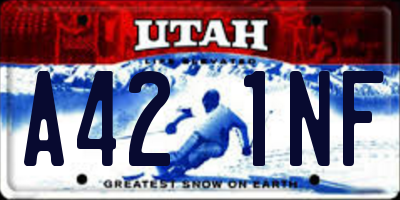 UT license plate A421NF