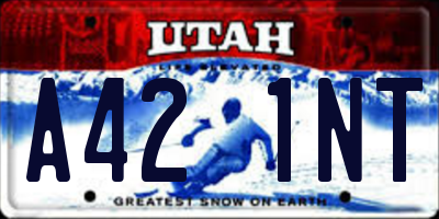 UT license plate A421NT