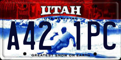 UT license plate A421PC
