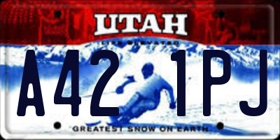 UT license plate A421PJ