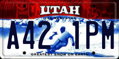 UT license plate A421PM