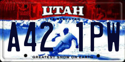 UT license plate A421PW